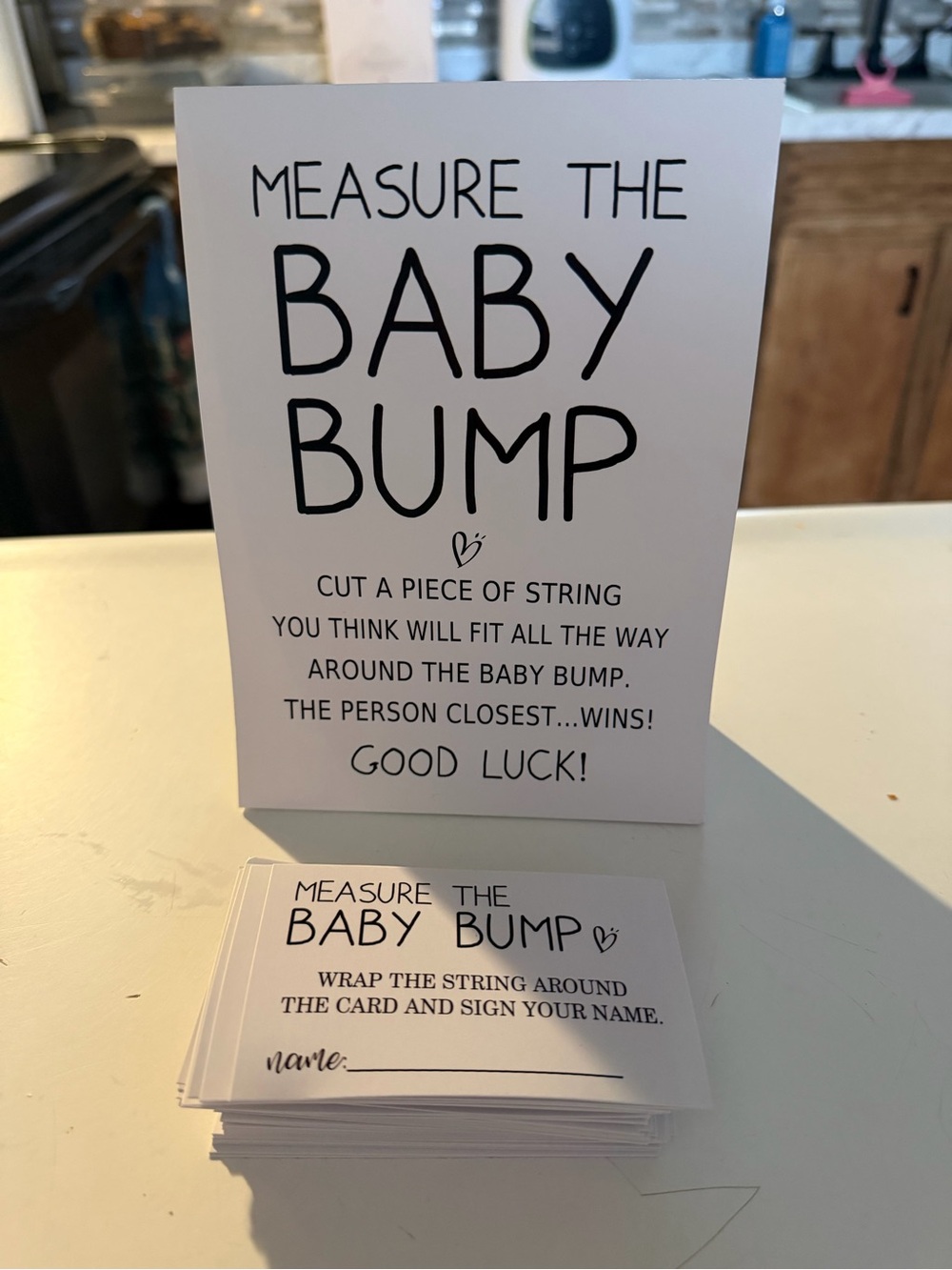Baby Bump Game Cards - White